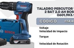Taladro percutor inalam. gsb 185-li 18v 06019k31e0 bosch