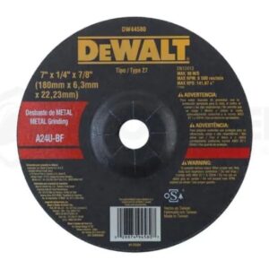 Disco de desbaste metal 7 1/4" dewalt dw44580